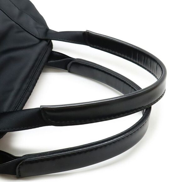 Balenciaga Navy Cabas Nylon Leather Tote Bag - Picture 4 of 6